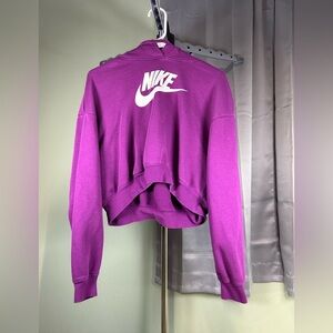 Nike Purple Boxy Cropped Hoodie